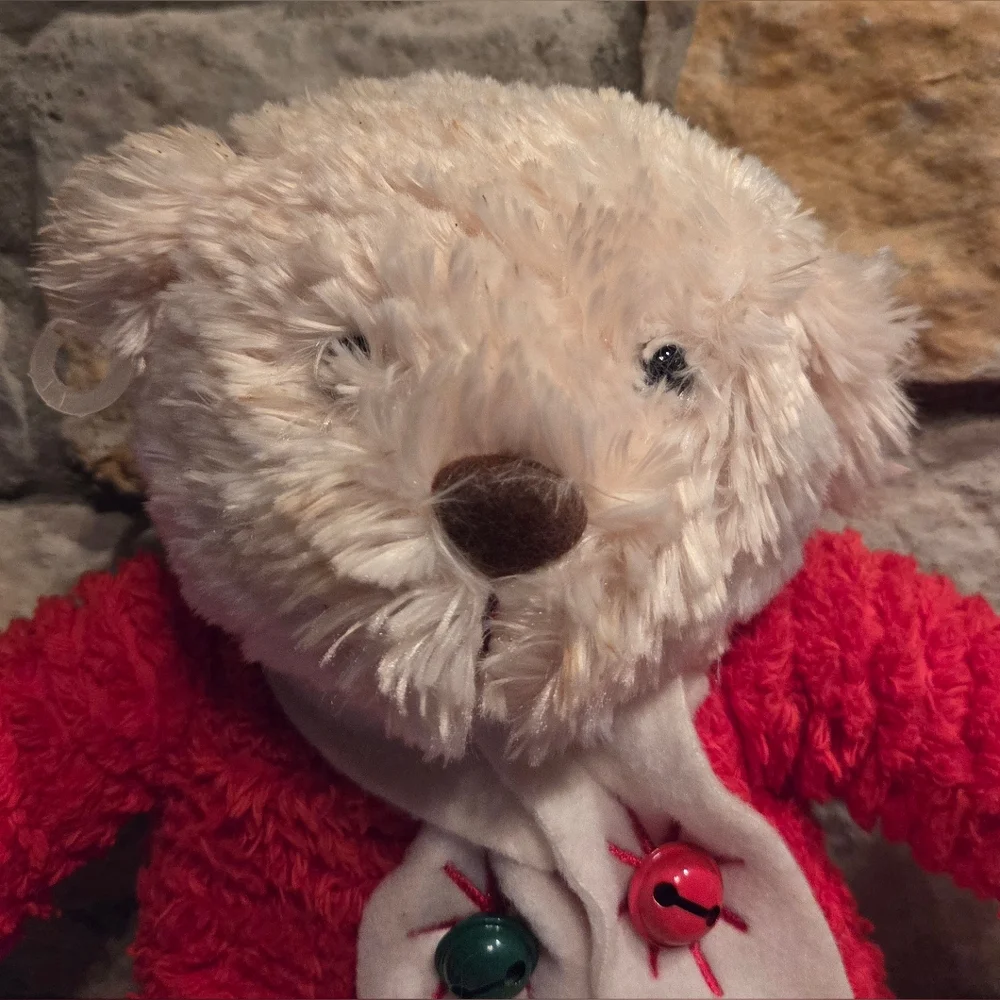 Hallmark Plush Christmas Teddy Bear 14” Musical Plays Jingle Bells